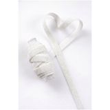 ZEYMERADE Simli Kadife Kurdele Beyaz 1cm 5mt, Gelin, Damat, Bohça, Nişan, Çeyiz, Nikah, Hediye, Süsleme