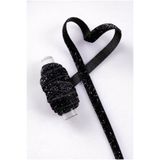 ZEYMERADE Simli Kadife Kurdele Siyah 1cm 5mt, Gelin, Damat, Bohça, Nişan, Çeyiz, Nikah, Hediye, Süsleme