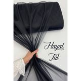 ZEYMERADE Siyah Hayal Tül, Nişan Çeyiz Bohça Kapı Doğum Günü Parti Süsleme, Gelin Abiye Türban 100x300cm