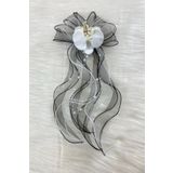 ZEYMERADE Siyah Orkide Damat Bohça Süsü, Gelin Çeyiz Düğün Nikah Nişan Konvoy Sünnet Kına Süsü 5 Adet
