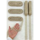 ZEYMERADE Soft Gold File Kurdele 2,5cm 10mt, Gelin, Damat, Bohça, Çeyiz, Nişan, Nikah, Hediye, Parti, Süsleme