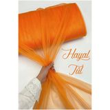 ZEYMERADE Turuncu Hayal Tül, Nişan Çeyiz Bohça Kapı Doğum Günü Parti Süsleme, Gelin Abiye Türban 100x300cm