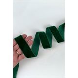 ZEYMERADE Zümrüt Yeşili Kadife Kurdele 3cm 1mt, Gelin, Damat, Bohça, Nişan, Çeyiz, Nikah, Hediye, Şeker, Süsleme