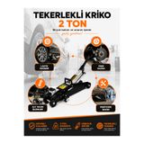Zeyn Gross 2 Ton Tekerlekli Hidrolik Kriko – Çelik Gövdeli Araç Kaldırma Krikosu 125-300 mm