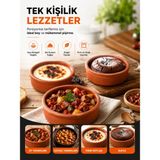 Zeyn Gross 6'lı Toprak Güveç Seti | Fırın ve Ocak Uyumlu Porsiyonluk Güveç Kabı | Sütlaç, Sufle ve Yemek Sunumu Için - 200 ml