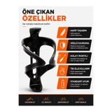 Zeyn Gross Bisiklet Matara Tutucu Su Kafesi Dayanıklı Plastik Su Şişesi Taşıyıcı Kadro Uyumlu Siyah