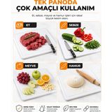 Zeyn Gross Büyük Sapsız Kesim Panosu 225X325 mm | Bpa Free Plastik Kesme Tahtası | Sebze, Meyve, Et ve Hamur Için - 1 - 2 L