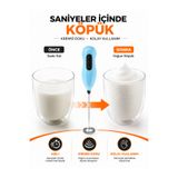 Zeyn Gross Pilli Mini Süt Köpürtücü Kahve Karıştırıcı Paslanmaz Uç - Cappuccino, Latte, Milkshake ve Matcha Mixer - Karışık Renk
