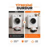 Zeyn Gross Universal Çamaşır ve Kurutma Makinesi Titreşim Önleyici Kauçuk Ayak Takozu 4'lü veya 8’li Set – Kaydırmaz Gürültü Azaltıcı