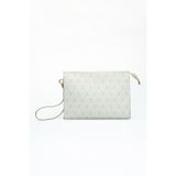 Zeyne Zyn04 Beyaz Kadın Baskılı Clutch Çanta Şık Portföy El Çantası Günlük Kullanım