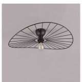 Zeynep Endüstriyel Siyah Kafes Avize, 50 Cm Çap