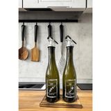 Zeynep Home Amber | Ahşap Standlı 2'li 350 ml Zeytinyağı Sıvıyağ Şişesi Yağlık Yağdanlık