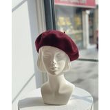 Zeynep Keskin Design Fransız Keçe Ressam Bere Şapka - Standart - 604-Bordo