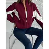 Zeynep Öykü Style Kadın3 Iplik Içi Şardonlu Garnili Oversize Kalıp Hırka Eşofman Üstü Sweatshirt - Bordo