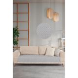 Zeynep Tekstil Halfy Natural Pamuklu Koltuk Şalı Çekyat Örtüsü 100 x 210 CM Gri