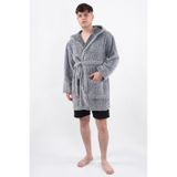 Zeynep Tekstil Plain Unisex Sabahlık Bornoz Wellsoft Peluş Kapşunlu Erkek Kadın Sabahlık S/m Gri