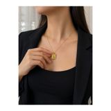 Zeynepli gold & jewelry 14 AYAR ALTIN A HARFLİ KARE KALPLİ KOLYE