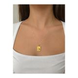 Zeynepli gold & jewelry 14 AYAR ALTIN D HARFLİ KARE KALPLİ KOLYE