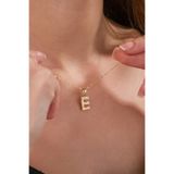 Zeynepli gold & jewelry 14 Ayar Altın Küçük Füzyon E Harfli Kolye