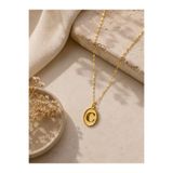 Zeynepli gold & jewelry 14 AYAR ALTIN PARILTI OVAL C HARFLİ KOLYE