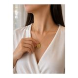 Zeynepli gold & jewelry 14 AYAR ALTIN S HARFLİ KARE KALPLİ KOLYE