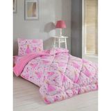 Zeyno Home Tekstil Prenses Model Dört Mevsim Kapitone Tek Kişilik Pike - Pembe
