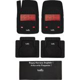 Zeyno Ticaret Renault 9 Sedan 1988 Uyumlu Havuzlu Ünıversal Yeni Nesil Plus Paspas Siyah - Kırmızı