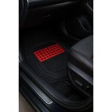 Zeyno Ticaret Renault Megane 2 Hb 2006 Uyumlu 3 cm Havuzlu 3D Universal Oto Paspas Siyah-Kırmızı - Siyah - Kırmızı