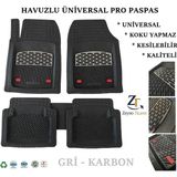 Zeyno Ticaret Renault Megane 3 Hb 2015 4 cm Derin Havuzlu 5 Parça 3D Universal Oto Paspas Siyah-Gri - Siyah - Gri