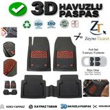Zeyno Ticaret Renault Megane 3 Stw 2014 4 cm Derin Havuzlu 5 Parça 3D Universal Oto Paspas Siyah-Kırmızı - Siyah - Kırmızı