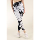 Zeynos Giyim Dikişsiz Push-up Toparlayıcı Batik Desen Spor Tayt Beyaz S-M