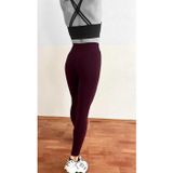 Zeynos Giyim Spor Seamless Büzgülü Push-up Toparlayıcı Tayt Mürdüm S-M