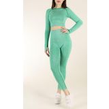 Zeynos Giyim Spor Seamless Tayt Takım Yeşil M-L