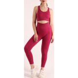 Zeynos Giyim Spor Seamless Tayt Takımı Gül Kurusu M-L