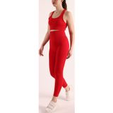 Zeynos Giyim Spor Seamless Tayt Takımı Kırmızı M-L