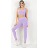 Zeynos Giyim Spor Seamless Tayt Takımı Lila S-M