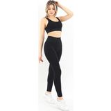 Zeynos Giyim Spor Seamless Tayt Takımı Siyah M-L