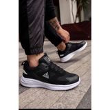 ZEYNSPORT Erkek Siyah Spor Ayakkabı Hafif Rahat Yürüyüş Koşu Sneaker Günlük Kullanım Kaymaz Taban Kararmaz Çelik Bileklik Hediyeli
