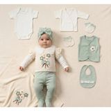 Zeynuko Kız Bebek Dantel Yakalı Çiçekli 0-3 Ay 10'lu Yenidoğan Hastane Çıkışı Zıbın Seti Kutulu - 0 - 3 Ay - 730Mint