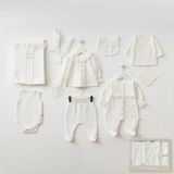Zeynuko Kız Bebek Fırfırlı Elegant 10'lu Yenidoğan Hastane Çıkışı Zıbın Seti Kutulu - 0 - 3 Ay - 01.Ekru