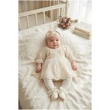ZEYNUKO Kız Bebek Lily 4'lü Elegant Mevlüt takımı 0-3/3-6 Ay Mevlüt Seti Şık Elbise