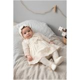 ZEYNUKO KIZ BEBEK MANOLYA 4'LÜ PREMİUM %100 PAMUK MEVLÜT SETİ 0-3/3-6 AY YENİDOĞAN KIZ BEBEK ÖZEL GÜN ELBİSE