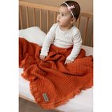 Zeypba 4 Katlı Müslin Bebek Battaniyesi 110x110 cm %100 Pamuk Kiremit - 110x110cm