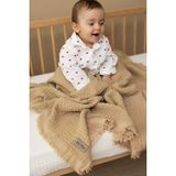 Zeypba 4 Katlı Müslin Bebek Battaniyesi 110x110 cm %100 Pamuk Latte