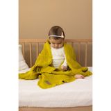 Zeypba 4 Katlı Müslin Bebek Battaniyesi 110x110 cm %100 Pamuk Yağyeşil