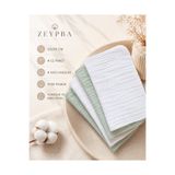 ZEYPBA 4’lü 4 Katlı Müslin Bebek Omuz Örtüsü 25X50CM Bebek Ağız Mendili Müslin Sırt Havlusu %100 Pamuk Yenidoğan Ter Bezi 2 Yeşil 2 Beyaz