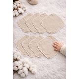 Zeypba Müslin Bebek Ağız Mendili 8'li Set %100 Pamuk Bej - 0 - 3 Yaş