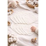 Zeypba Müslin Bebek Ağız Mendili 8'li Set %100 Pamuk Ekru - 0 - 3 Yaş