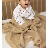ZEYPBA%100 Pamuk 4 Katlı Müslin Bebek Battaniyesi, Vizon Renk, 110x110 cm, Nefes Alabilen, 0-1 Ay, Düz Desen, Günlük Kullanım