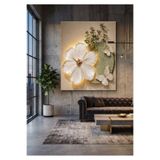 zeyrada Premium Özel Tasarım Modern 3D Efektli Çiçek ve Kelebek Kabartma Görünümlü Dekoratif Duvar Saati ve Duvar Paneli - Lüks Tasarım Salon Duvar Tablosu